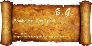 Bombicz Gotfrid névjegykártya